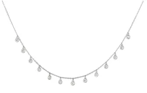 0.50 CT Natural Diamond Drop Necklace G SI 18'' 14K White Gold