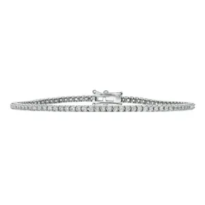 0.86 Carat Natural Diamond Tennis Bracelet G SI 14K White Gold 6''