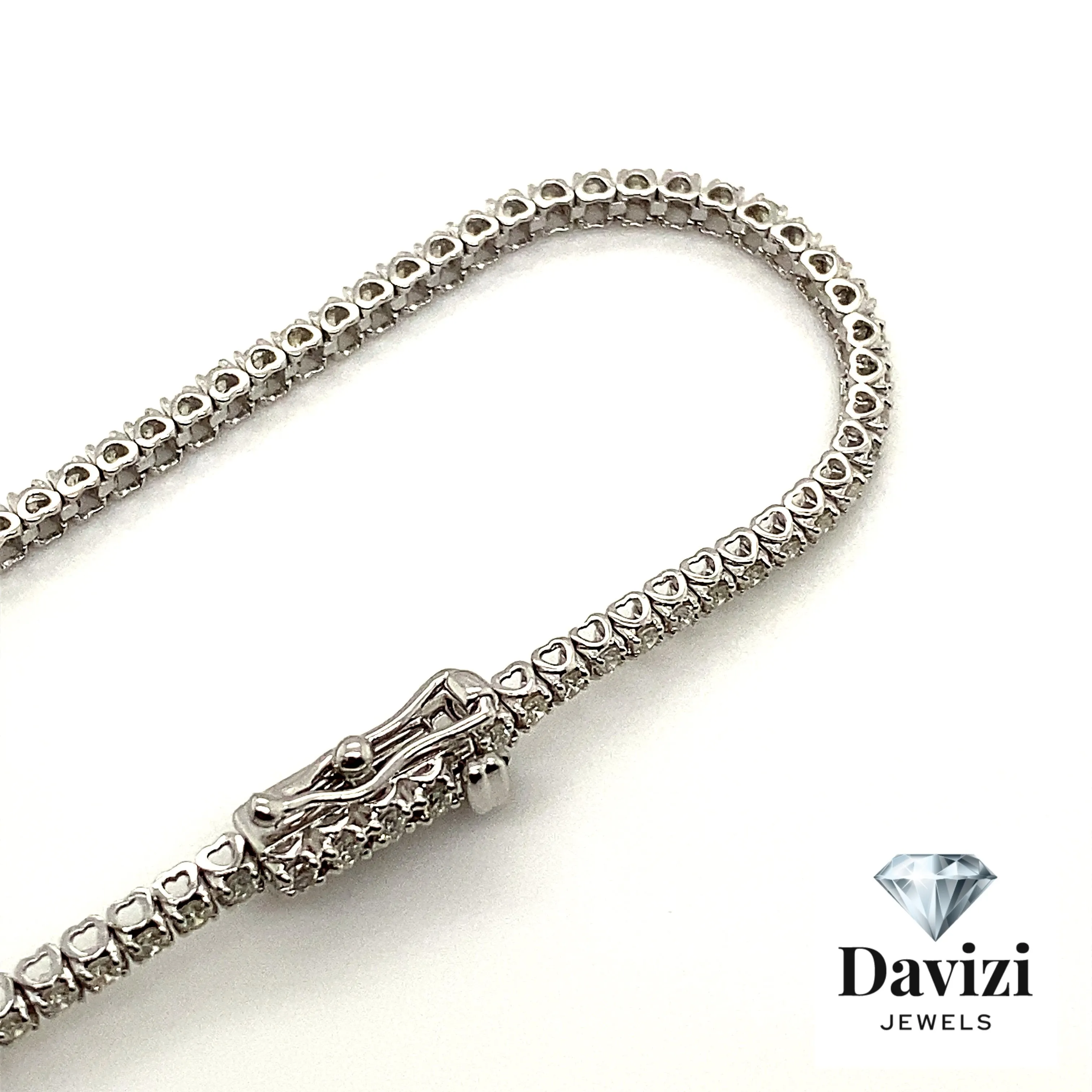 0.86 Carat Natural Diamond Tennis Bracelet G SI 14K White Gold 6''
