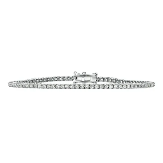 0.86 Carat Natural Diamond Tennis Bracelet G SI 14K White Gold 6''