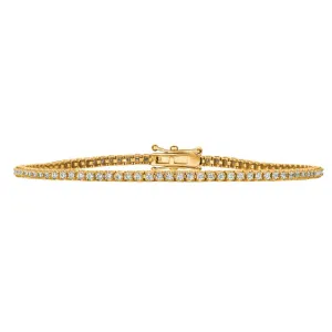 0.86 Carat Natural Diamond Tennis Bracelet G SI 14K Yellow Gold 6''
