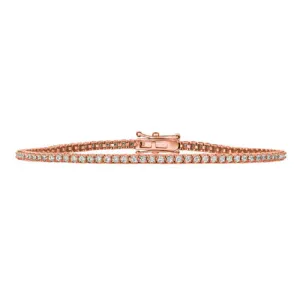 1.00 Carat Natural Diamond Tennis Bracelet G SI 14K Rose Gold 7''
