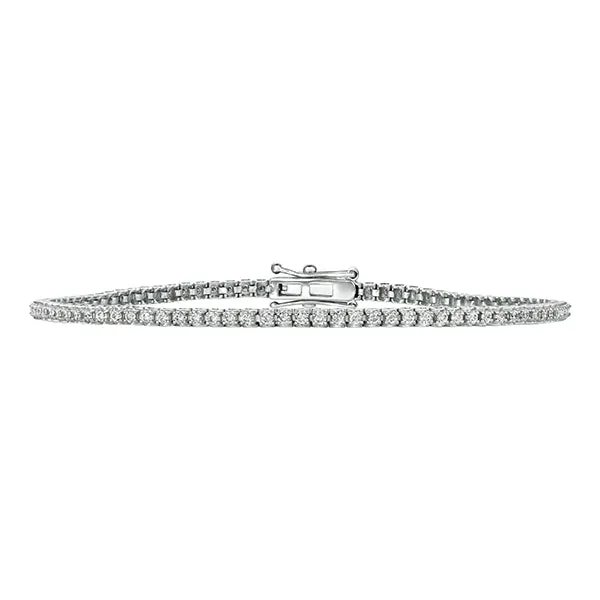 1.00 Carat Natural Diamond Tennis Bracelet G SI 14K White Gold 7'' 92 stones