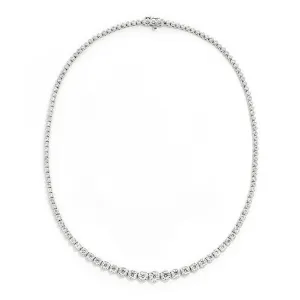 10.00 Carat Natural Diamond Graduated Necklace G SI 14K White Gold