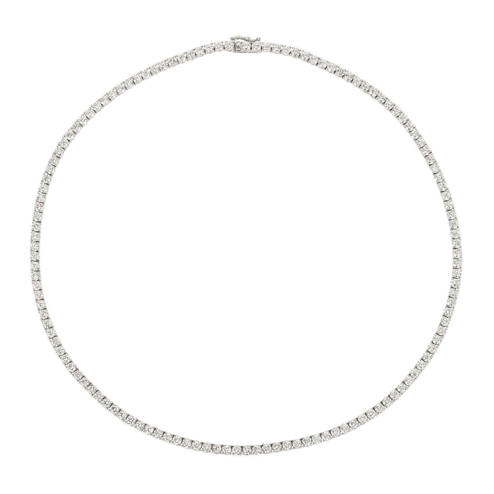 10.00 Carat Natural Diamond Tennis Necklace G SI 14K White Gold 16 inches