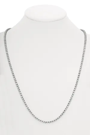 11.00 CT Natural Diamond 3 Prong Tennis Necklace G SI 16'' 14K White Gold