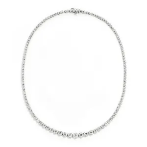 12.50 Carat Natural Diamond Graduated Necklace G SI 14K White Gold