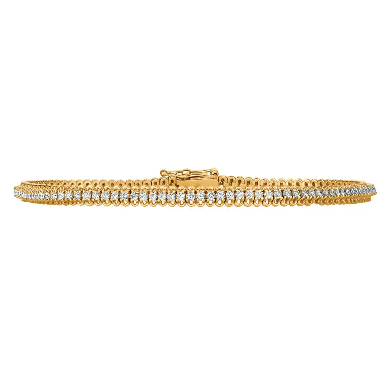 1.50 CT Natural Diamond Soft Tennis Bracelet G-H SI 14K Rose Gold 110 stones