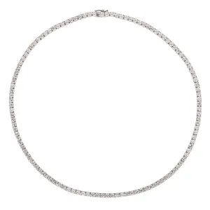 16.50 Carat Natural Diamond Tennis Necklace G SI 14K White Gold 16 inches