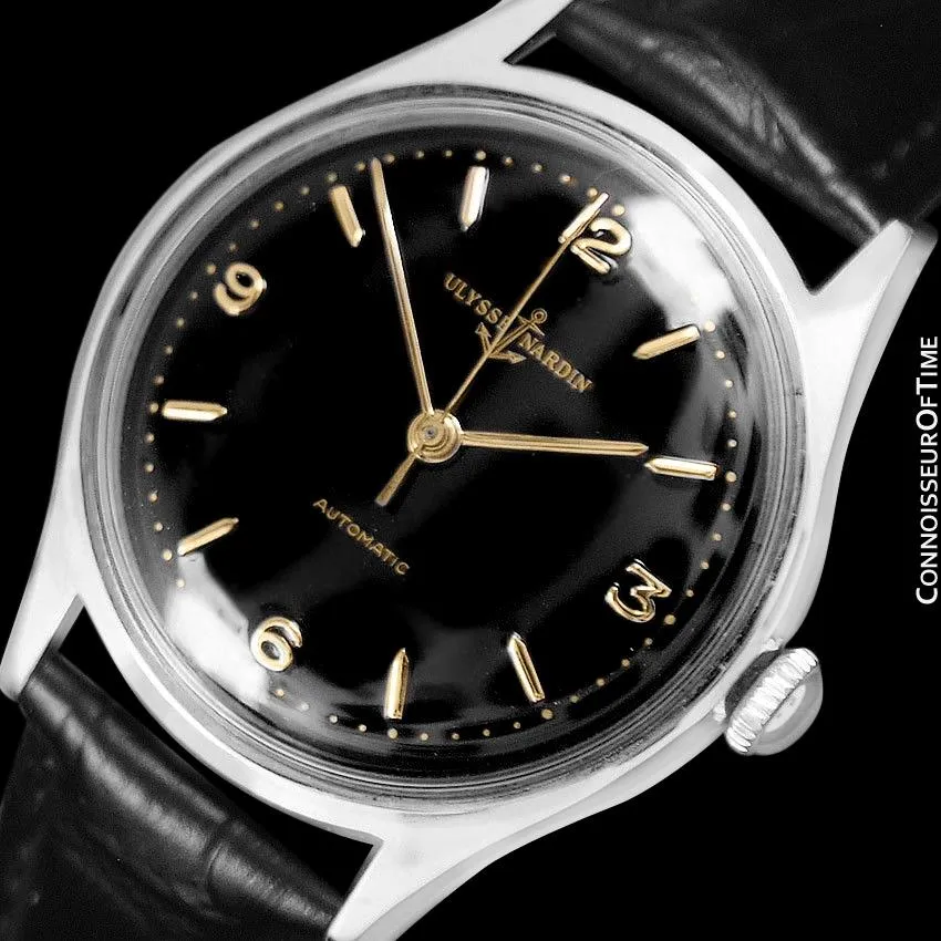 1950's Ulysse Nardin Vintage Mens Automatic Explorer Dial Watch - Stainless Steel