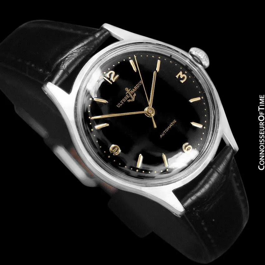 1950's Ulysse Nardin Vintage Mens Automatic Explorer Dial Watch - Stainless Steel