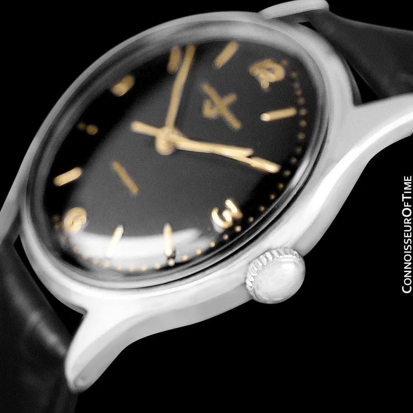 1950's Ulysse Nardin Vintage Mens Automatic Explorer Dial Watch - Stainless Steel