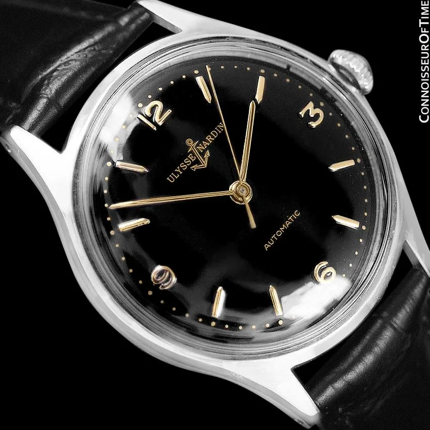 1950's Ulysse Nardin Vintage Mens Automatic Explorer Dial Watch - Stainless Steel
