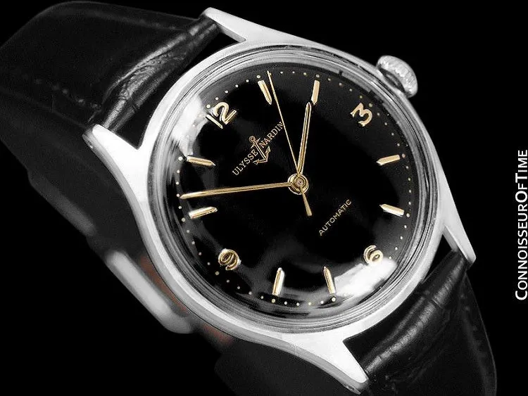 1950's Ulysse Nardin Vintage Mens Automatic Explorer Dial Watch - Stainless Steel