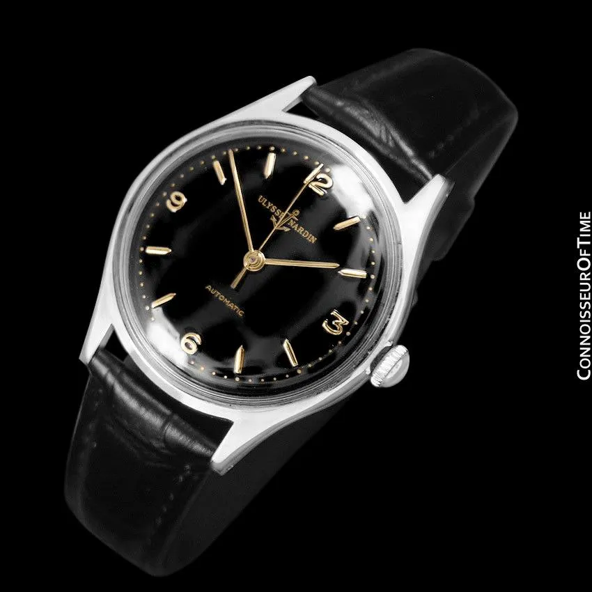 1950's Ulysse Nardin Vintage Mens Automatic Explorer Dial Watch - Stainless Steel