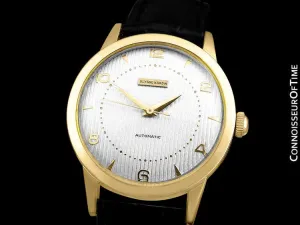 1950's Ulysse Nardin Vintage Mens Automatic Tuxedo Dial Watch - 18K Gold Plated and Stainless Steel