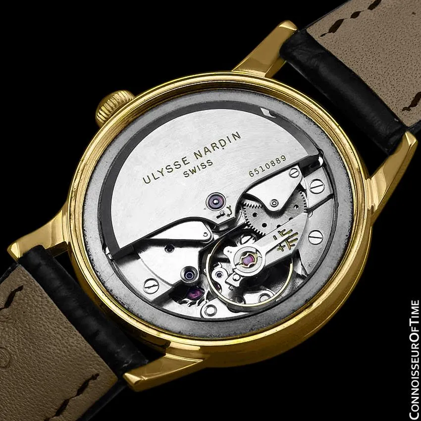 1950's Ulysse Nardin Vintage Mens Automatic Tuxedo Dial Watch - 18K Gold Plated and Stainless Steel