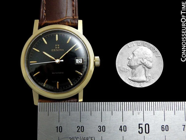 1960's Zenith Vintage Mens Waterproof Style Full Size Automatic Watch - 18K Gold Plated & Stainless Steel