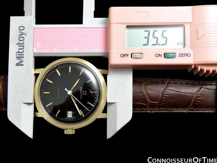 1960's Zenith Vintage Mens Waterproof Style Full Size Automatic Watch - 18K Gold Plated & Stainless Steel
