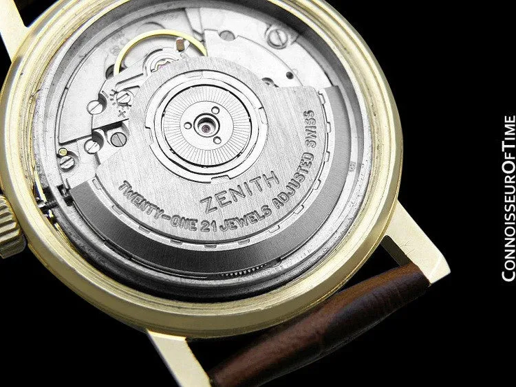 1960's Zenith Vintage Mens Waterproof Style Full Size Automatic Watch - 18K Gold Plated & Stainless Steel