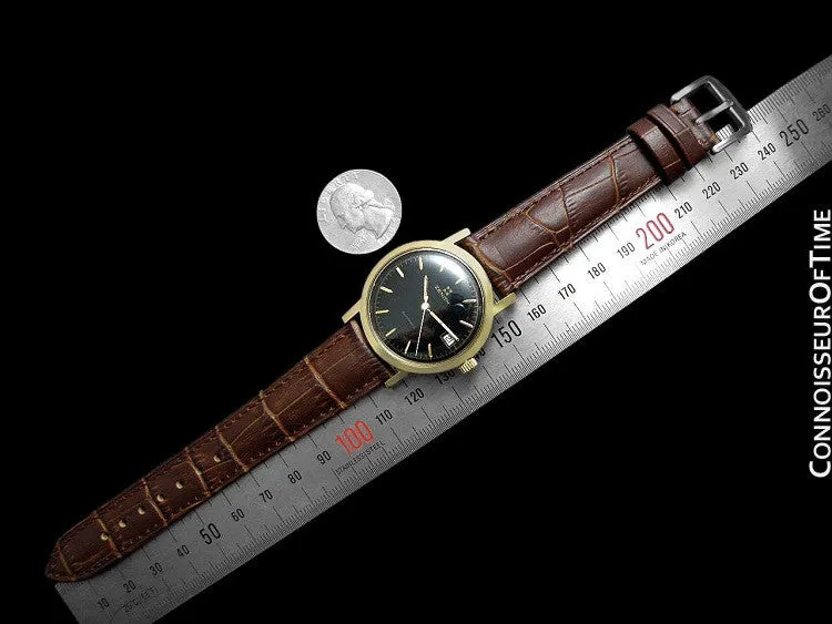 1960's Zenith Vintage Mens Waterproof Style Full Size Automatic Watch - 18K Gold Plated & Stainless Steel