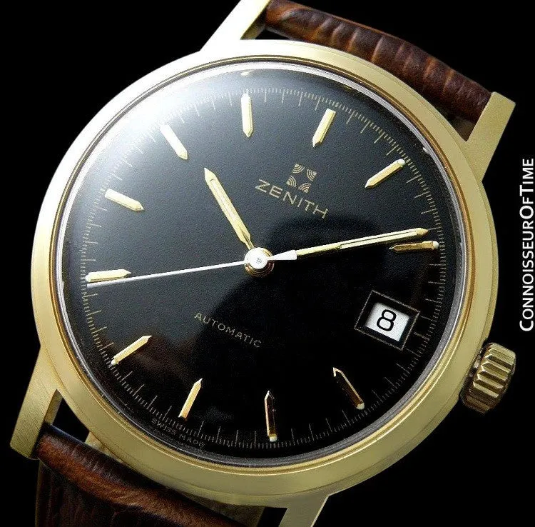 1960's Zenith Vintage Mens Waterproof Style Full Size Automatic Watch - 18K Gold Plated & Stainless Steel