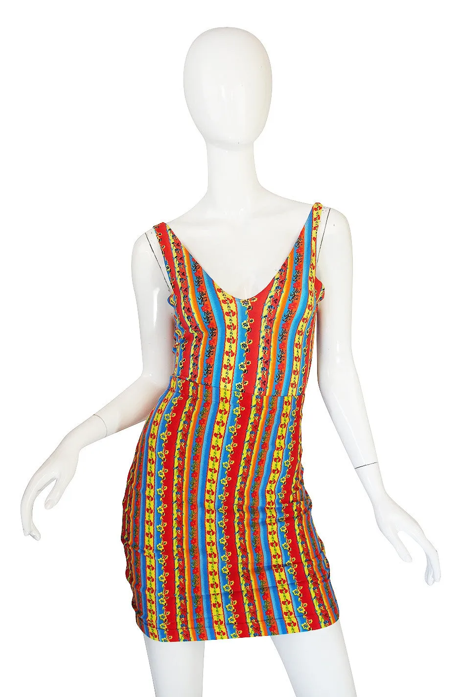 1990s Versace Jeans Couture Low Back Body Suit & Skirt