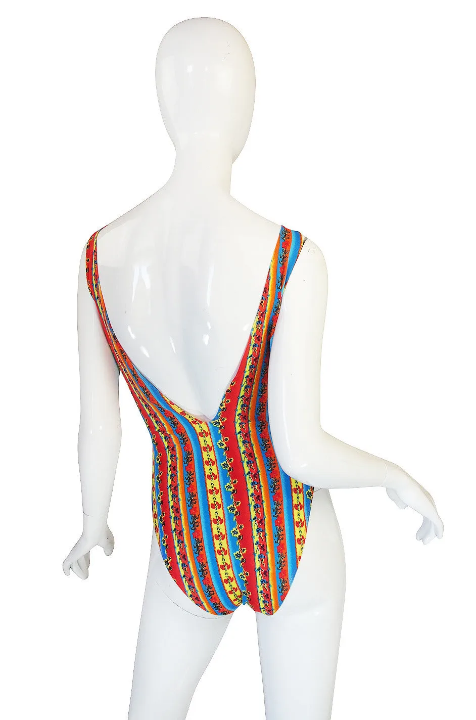1990s Versace Jeans Couture Low Back Body Suit & Skirt