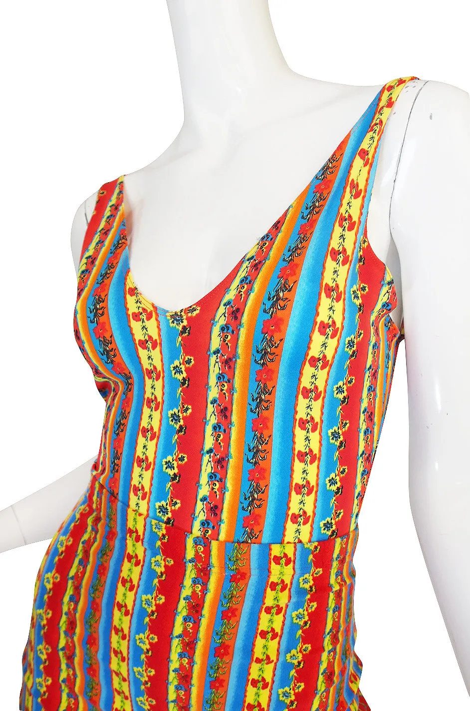 1990s Versace Jeans Couture Low Back Body Suit & Skirt