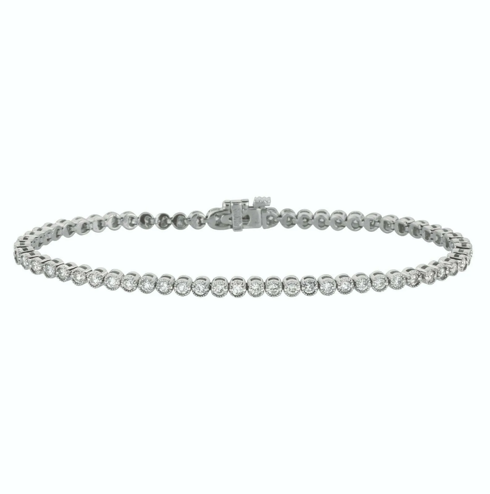 2.00 Carat Natural Diamond Tennis Bracelet G-H SI 14K White Gold 7''