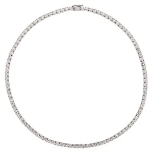 24.00 Carat Natural Diamond Tennis Necklace G SI 14K White Gold 16 inches