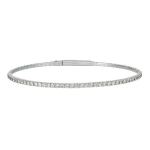 3.00 Carat Natural Diamond Flexible Bracelet Bangle G-H SI 14K White Gold 7''