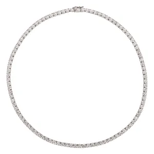 30.10 Carat Natural Diamond Tennis Necklace G SI 14K White Gold 16'' 86 stones
