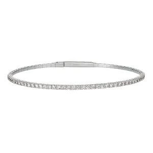 4.00 Carat Natural Diamond Flexible Bracelet Bangle G-H SI 14K White Gold 7''