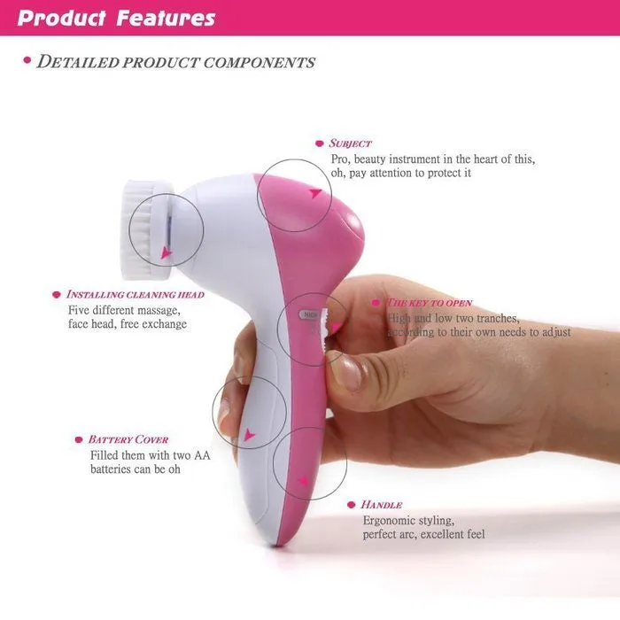 5 in 1 Skin Pores Cleaner Lifting Rejuvenation Anti-Wrinkle Facial Care Massager
