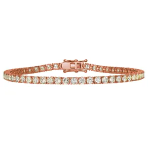 5.00 Carat Natural Diamond Tennis Bracelet G SI 14K Rose Gold 7''