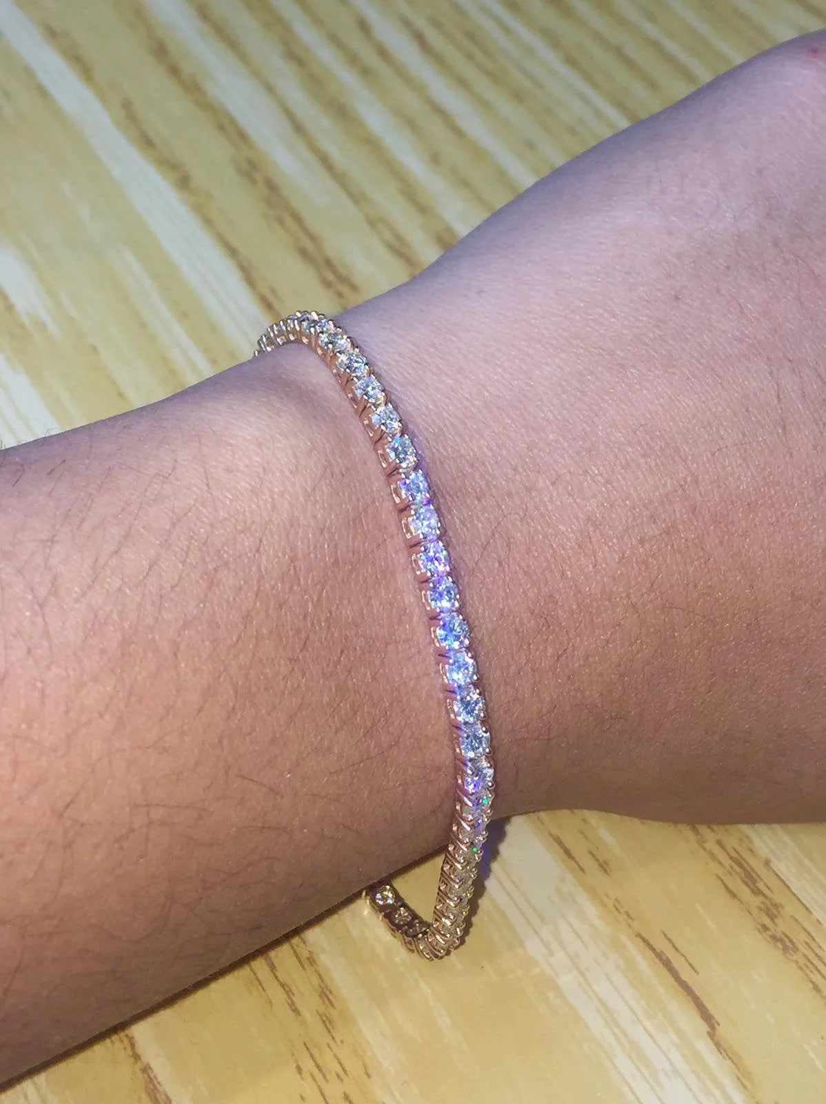 5.00 Carat Natural Diamond Tennis Bracelet G SI 14K Rose Gold 7''