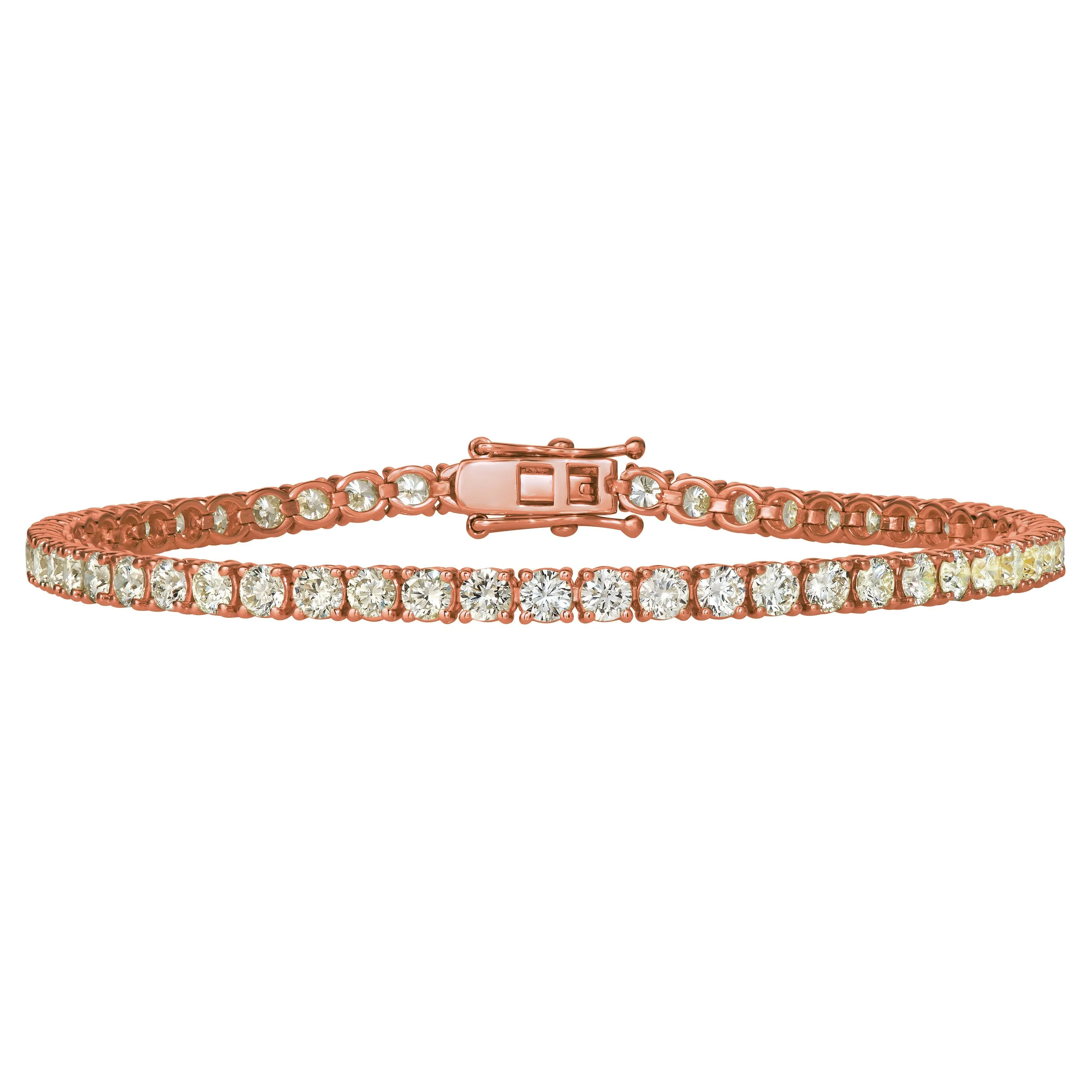 5.00 Carat Natural Diamond Tennis Bracelet G SI 14K Rose Gold 7''