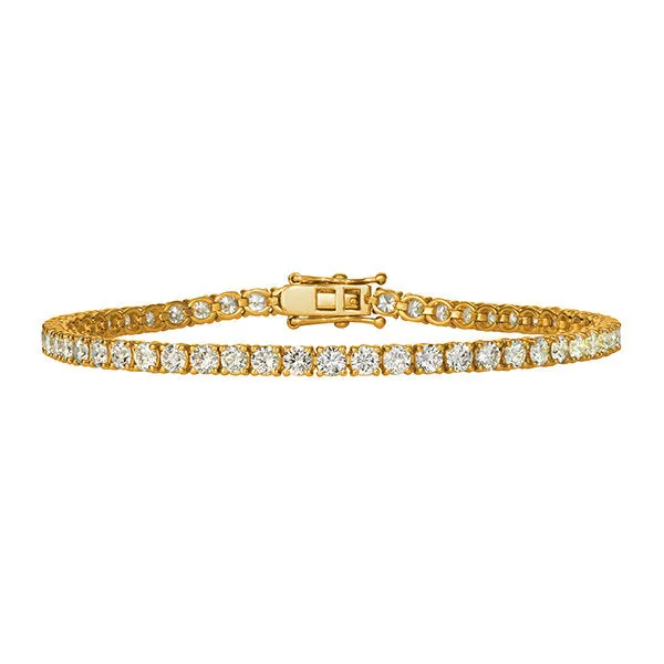 5.00 Carat Natural Diamond Tennis Bracelet G SI 14K Yellow Gold 7''