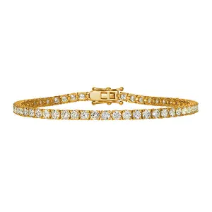 5.00 Carat Natural Diamond Tennis Bracelet G SI 14K Yellow Gold 7''