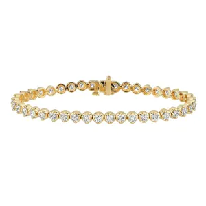 5.05 Carat Natural Diamond Tennis Bracelet G SI 14K Yellow Gold 7''