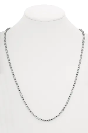 6.25 CT Natural Diamond 3 Prong Tennis Necklace G SI 16'' 14K White Gold