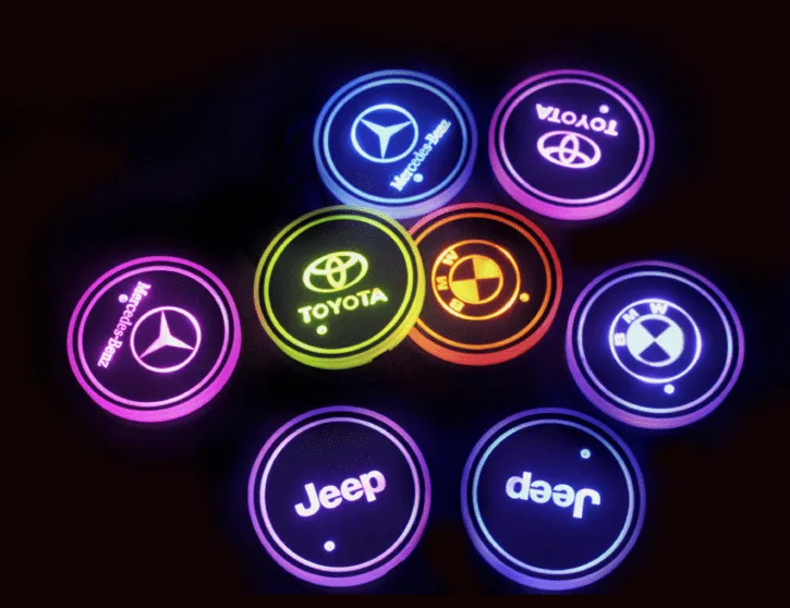 7 Colors Led Car Logo Cup
