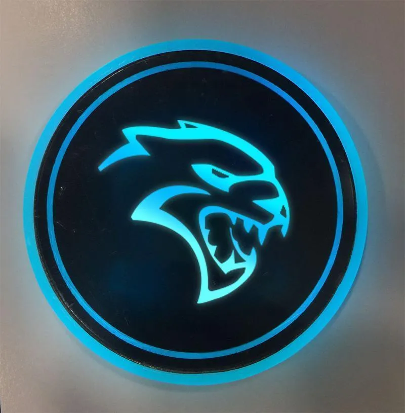 7 Colors Led Car Logo Cup
