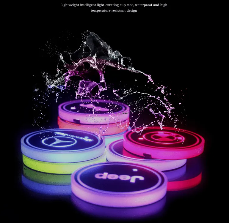 7 Colors Led Car Logo Cup