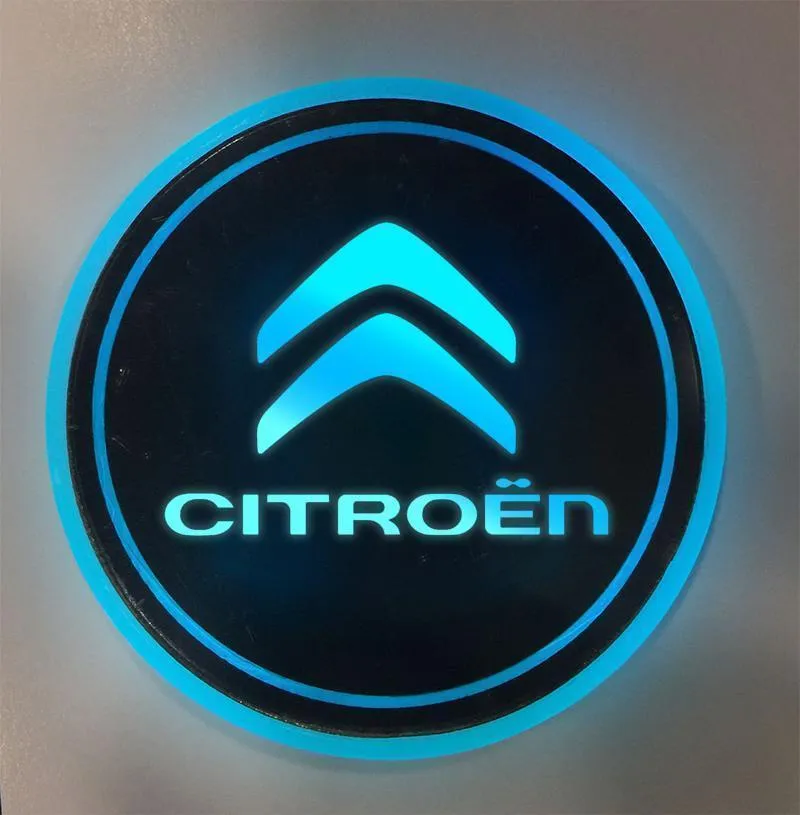 7 Colors Led Car Logo Cup