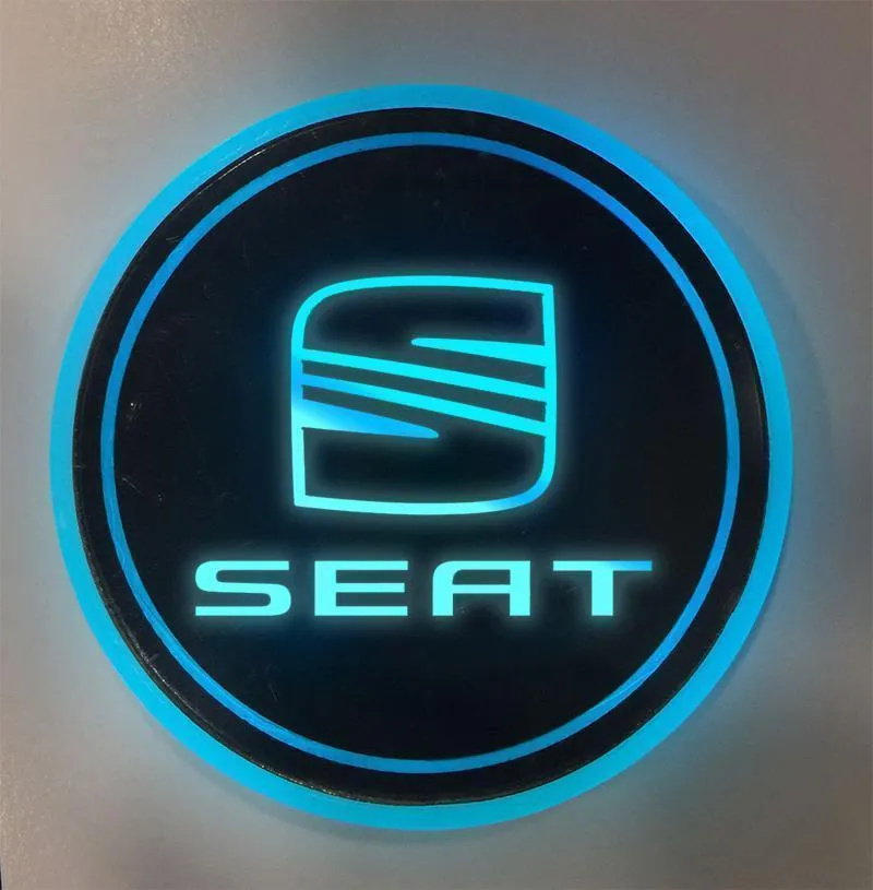 7 Colors Led Car Logo Cup