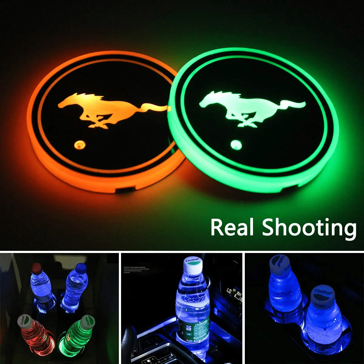 7 Colors Led Car Logo Cup