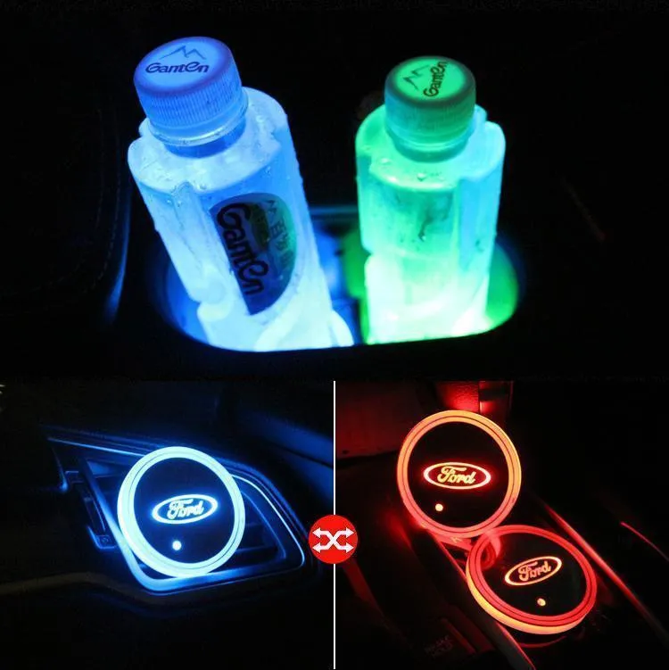 7 Colors Led Car Logo Cup