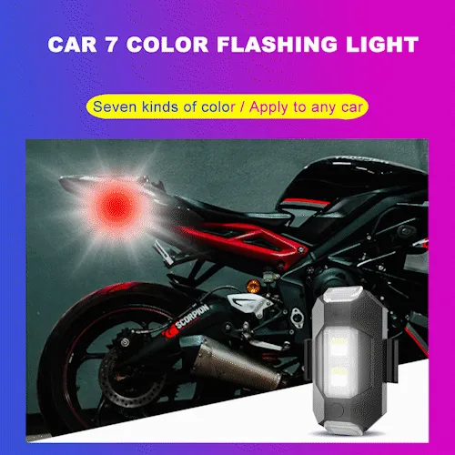 7 Colors LED Strobe Lights & USB Charging